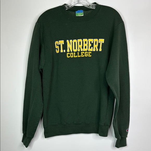 Champion Eco Fleece St. Norbert Green Crewneck Sweatshirt Size Small - Picture 1 of 10